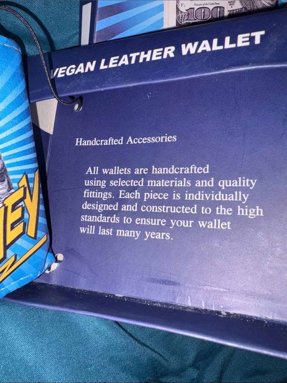 Funny Wallet - Beer Money Vegan Leather Wallet - bifold Ben Franklin